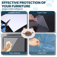 Vefhby transparent cat scratch pad discreetly protects surfaces