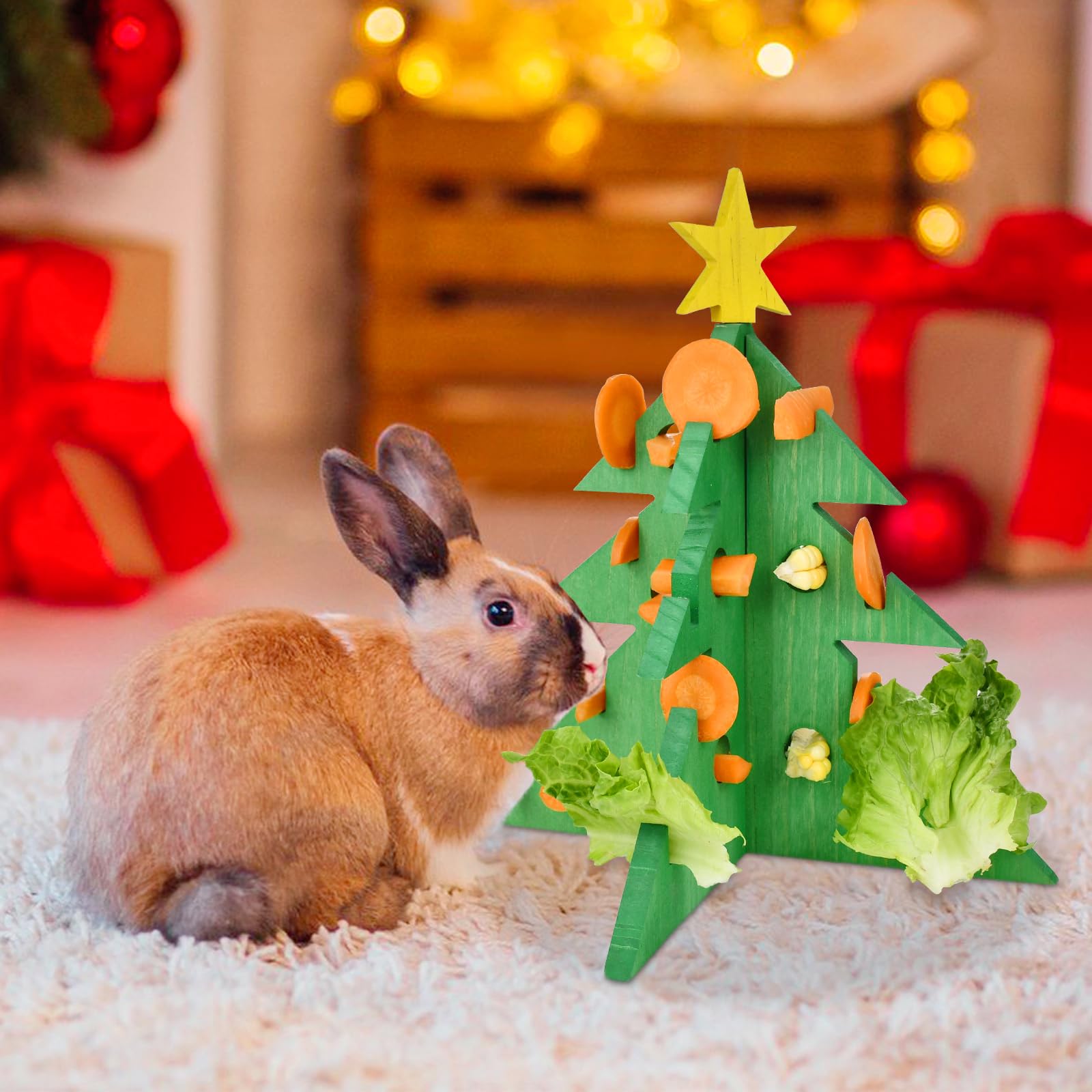 Vehomy foraging toy shown with pets to illustrate gnawing and activity.
