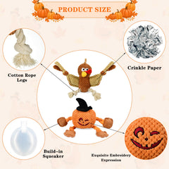 Vehomy pumpkin dog toy with squeaker for interactive play and soothing energy release.