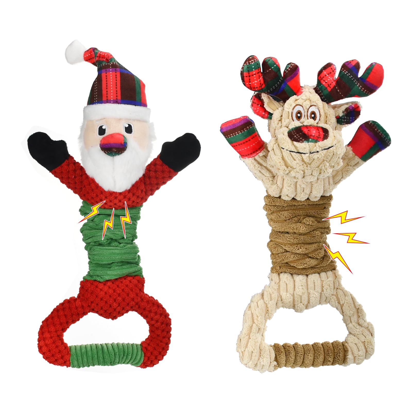 Vehomy Santa Claus dog toy with squeaker for festive play sessions