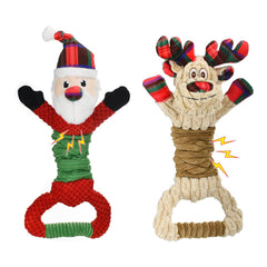 Vehomy Santa Claus dog toy with squeaker for festive play sessions