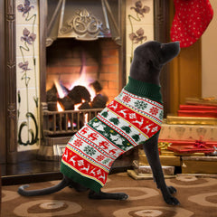 Vehomy turtleneck dog sweater with ribbed cuffs provides wind protection and warmth.