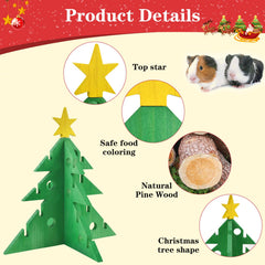 Vehomy wooden Christmas tree close-up showing safe pine wood and pigment.
