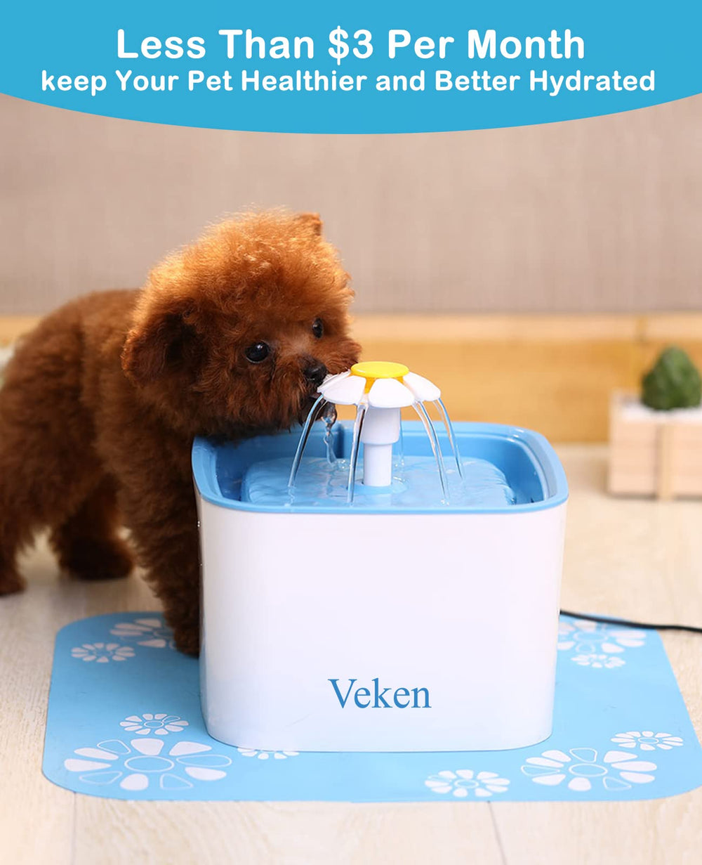 Veken 84oz fountain in-use shows steady water flow for hydration.