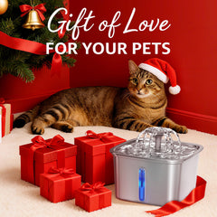Veken automatic pet fountain top view highlights user-friendly refilling and quiet operation.