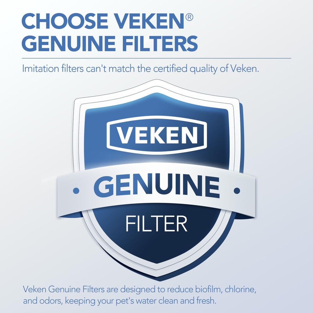 Veken cat fountain filters inside the sealed pack ensure quality water filtration.