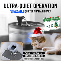 Veken cat water fountain 84oz capacity reduces refill frequency
