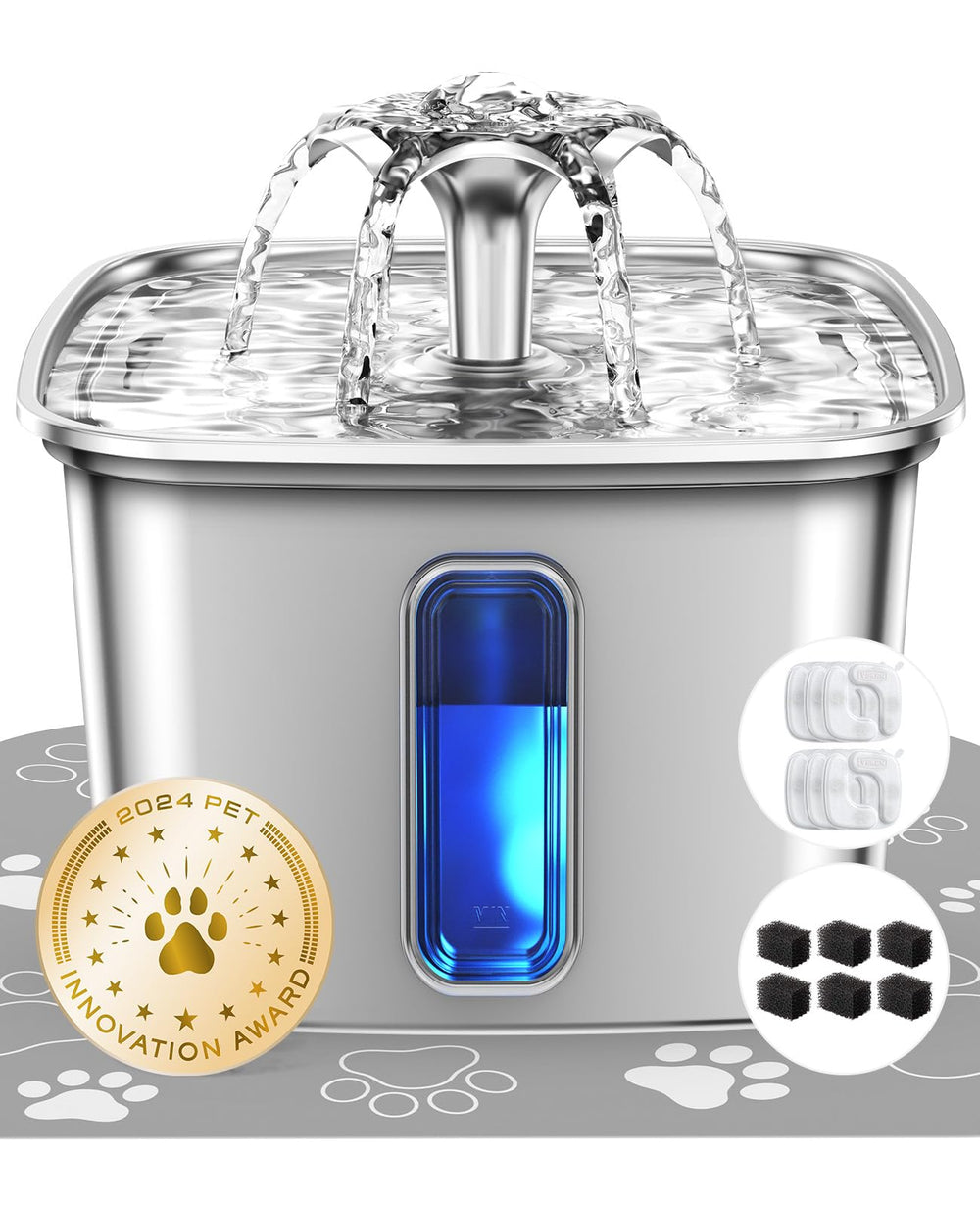 Veken cat water fountain assembly shows quick snap-together setup for easy hydration