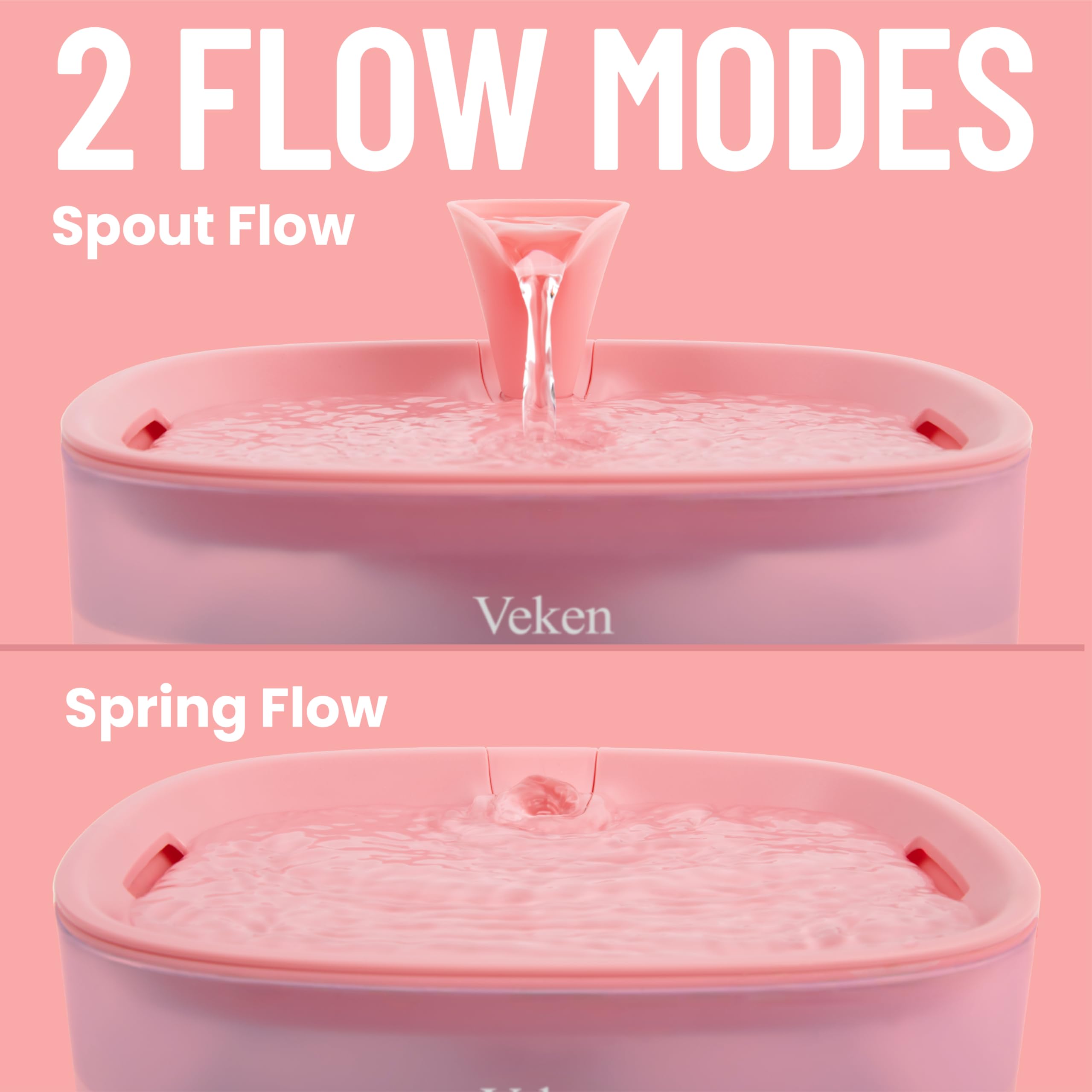 Veken cat water fountain no-pump design reduces maintenance tasks