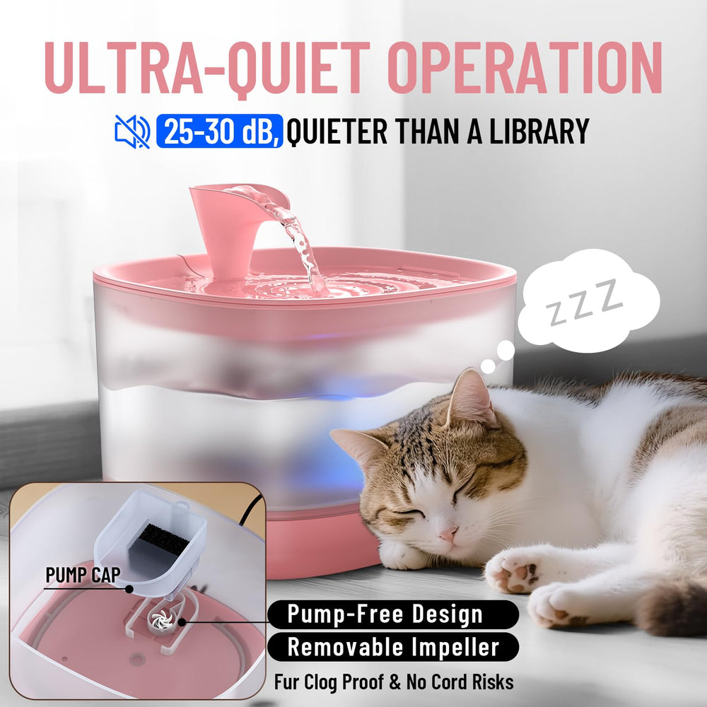 Veken cat water fountain quiet operation minimizes household disruption during rest