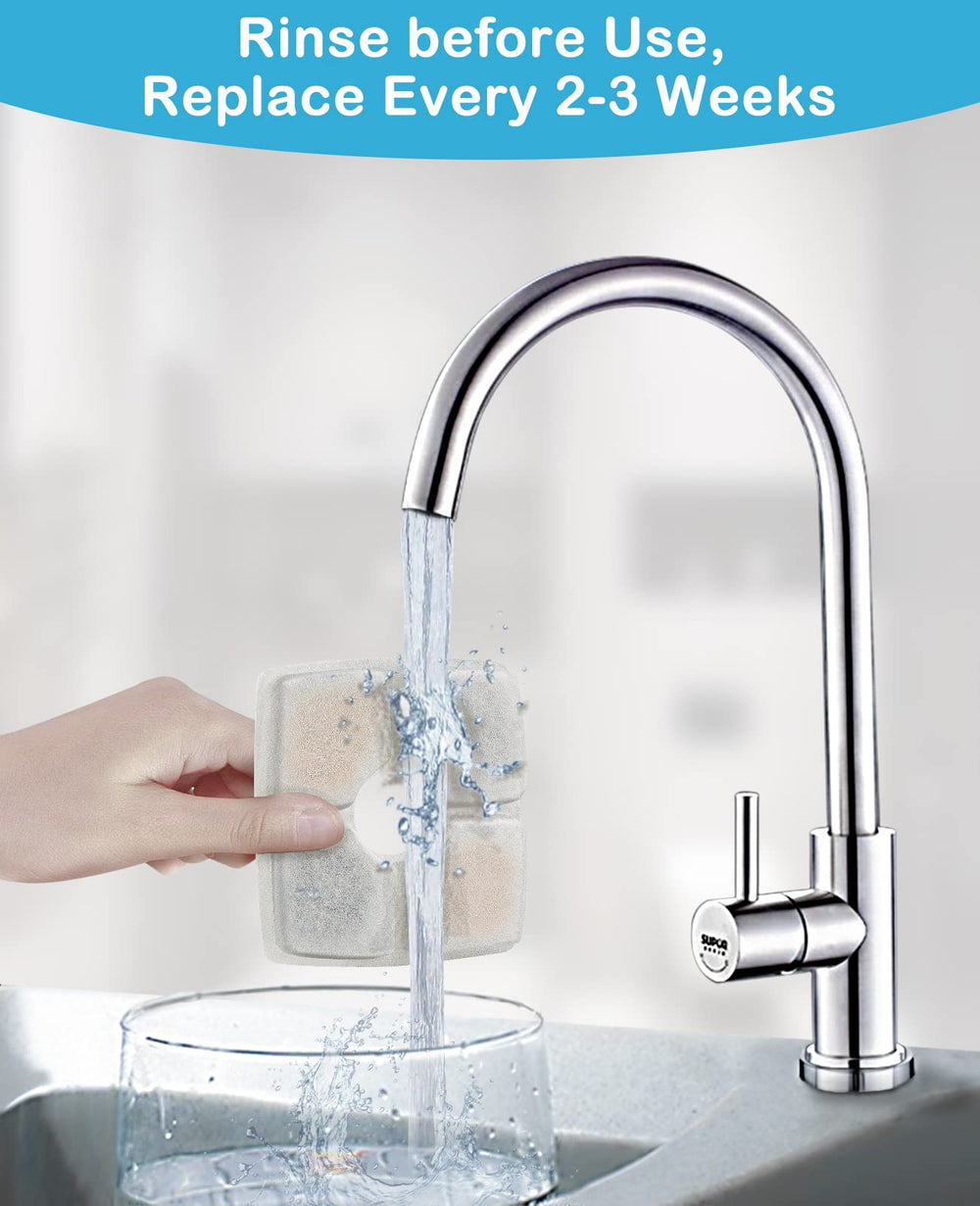 Veken fountain dispensing at pet height for easy access to water.