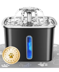 Veken space-black fountain front view for easy hydration.
