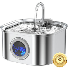 Vekonn cat water fountain with water-level window for easy refills and hydration.