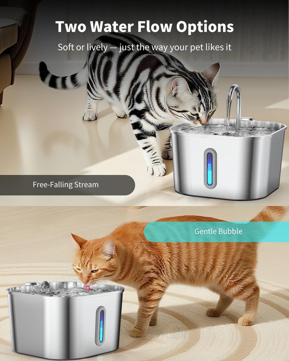 Vekonn cat fountain is dishwasher-safe for fast, hygienic cleaning.