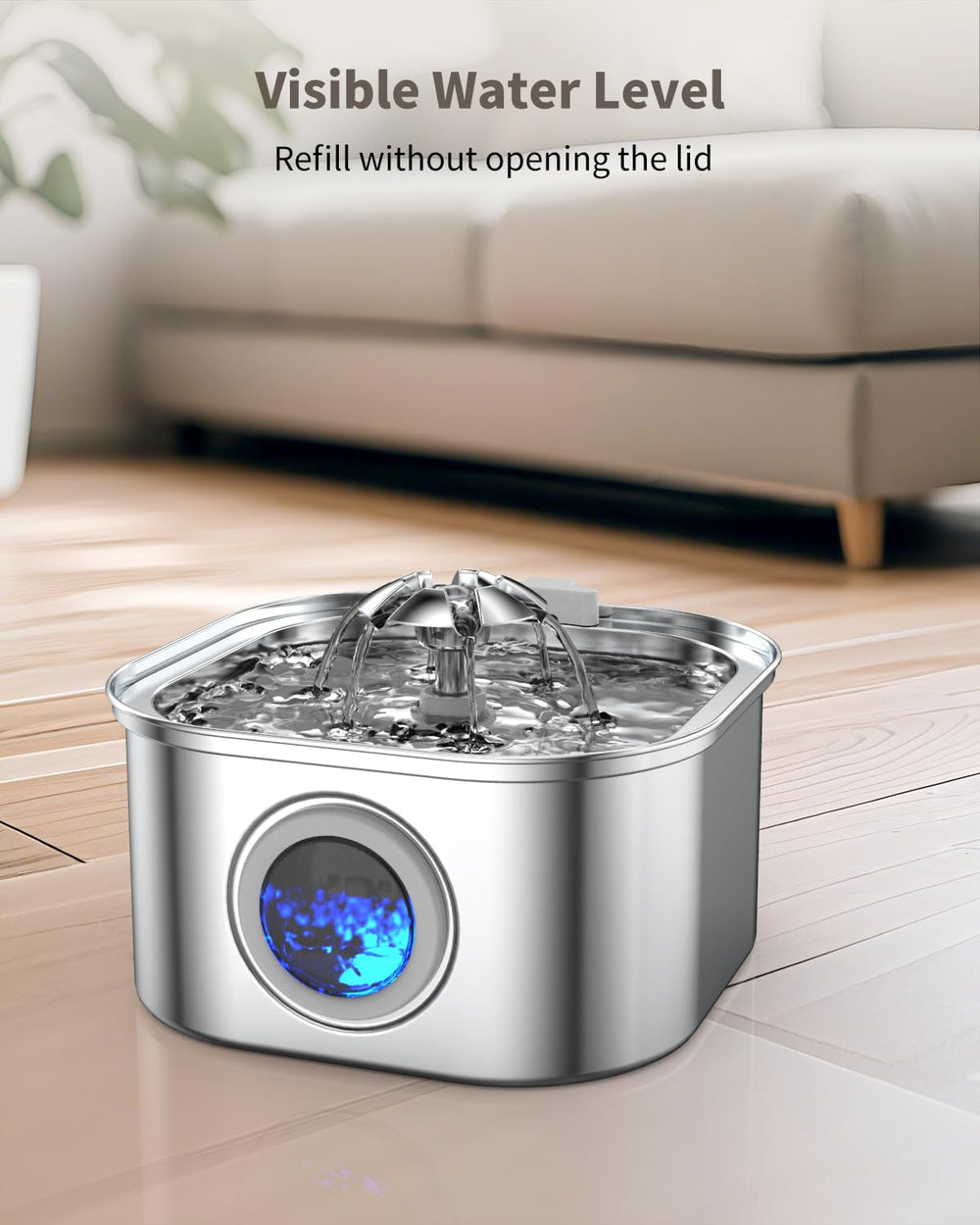 Vekonn cat water fountain filtration system removes odors and debris.