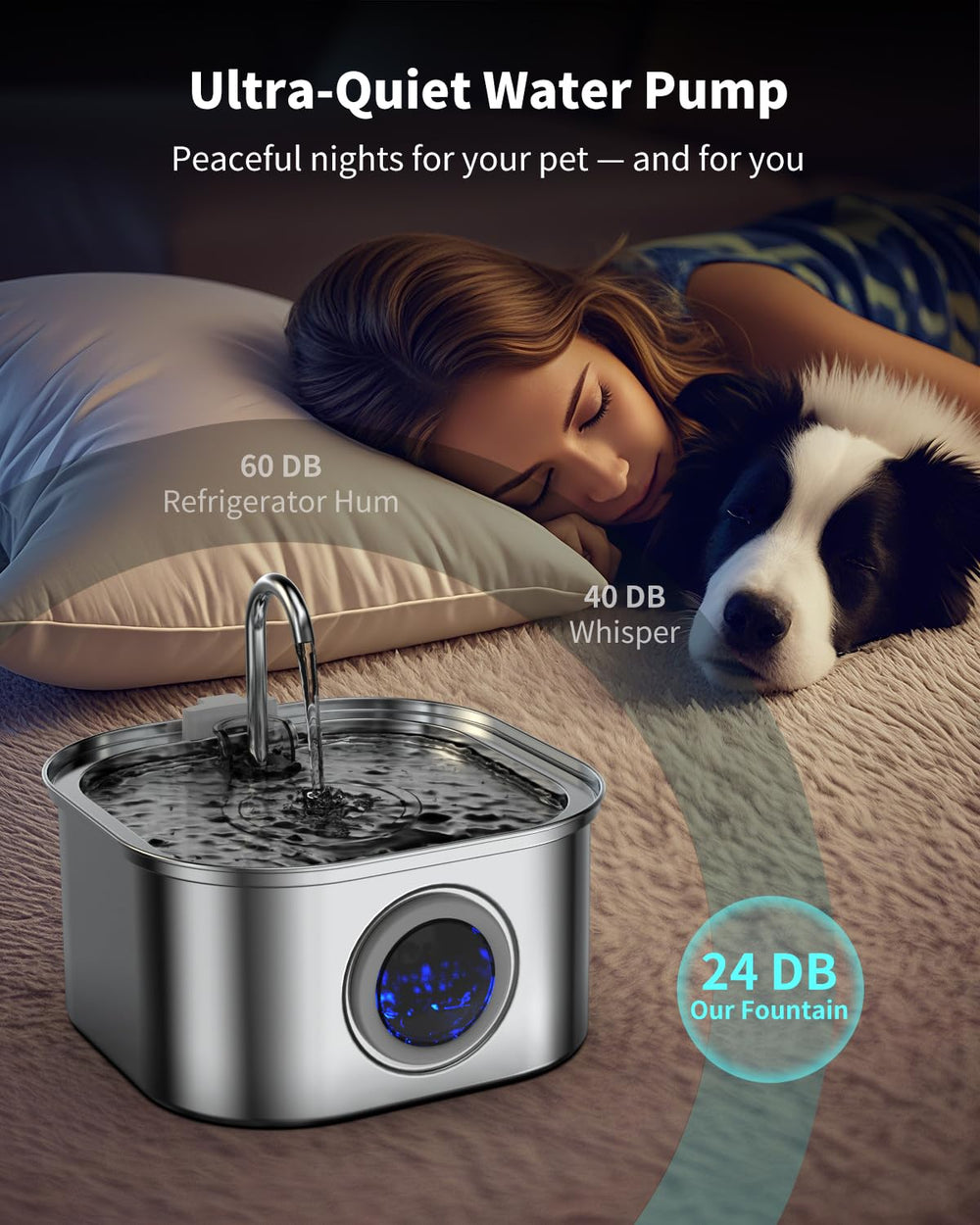 Vekonn flower spout delivers gentle flow to attract pets.