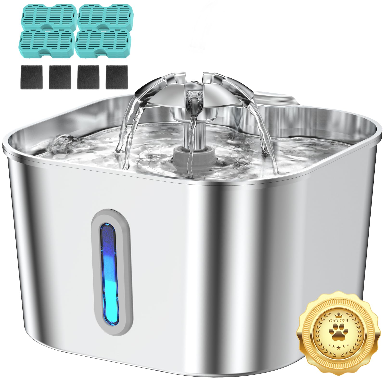Vekonn cat water fountain quiet-pump delivers peaceful hydration for night-time pets.