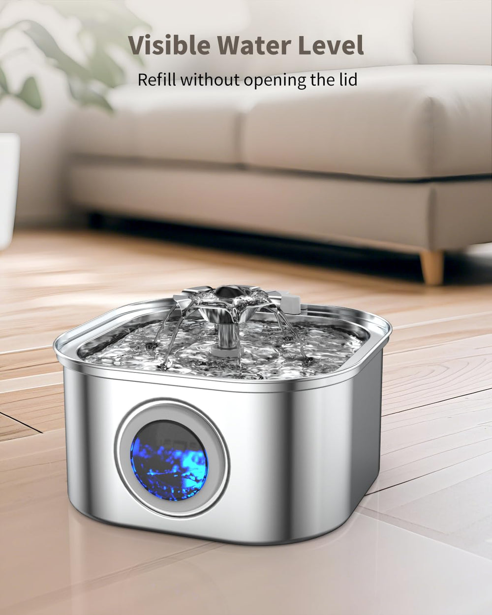 Vekonn Cat Water Fountain removable flower spout with gentle flow attracts pets.