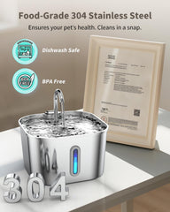 Vekonn Cat Water Fountain side profile highlights removable spout for customizable sipping