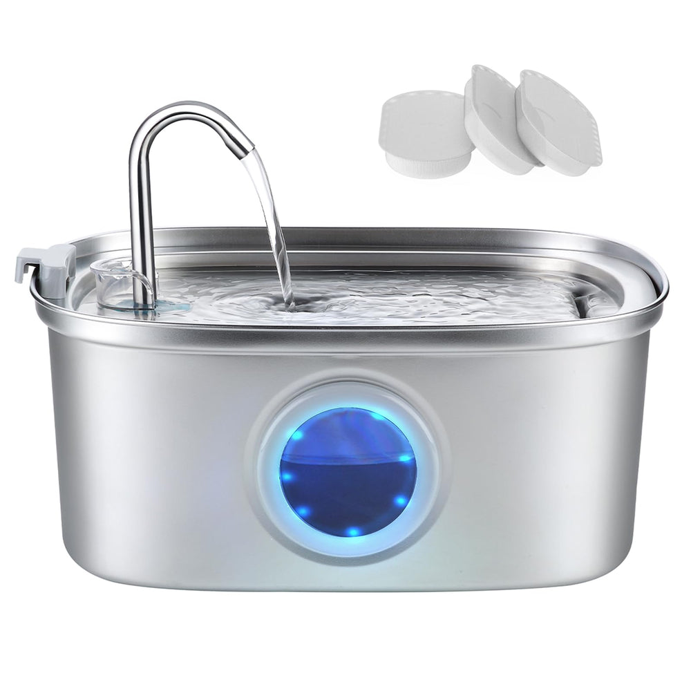 Vekonn Cat Water Fountain stainless steel 108oz reservoir keeps pets hydrated longer.