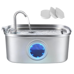 Vekonn Cat Water Fountain stainless steel 108oz reservoir keeps pets hydrated longer.
