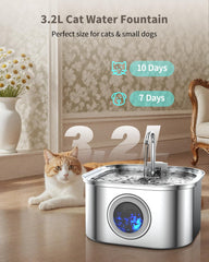 Vekonn stainless-steel design provides hygienic, durable drinking surface for pets.