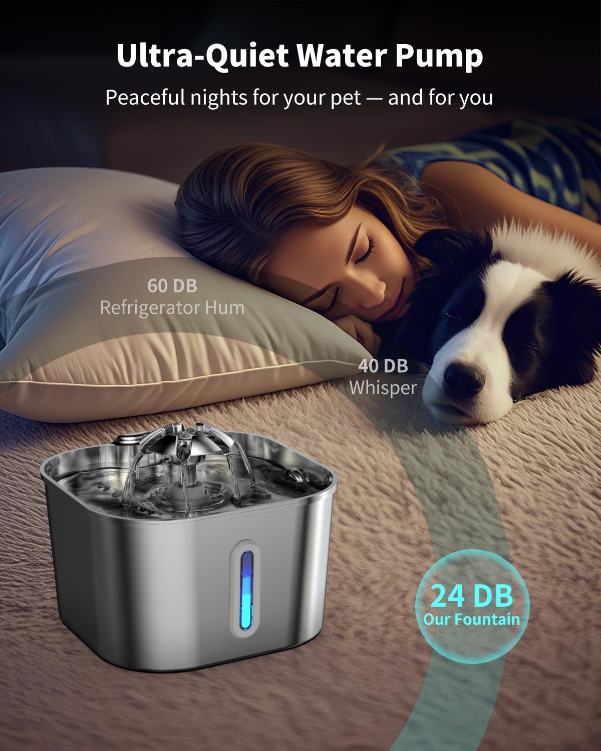Vekonn removable spout-basin option suitable for shy pets