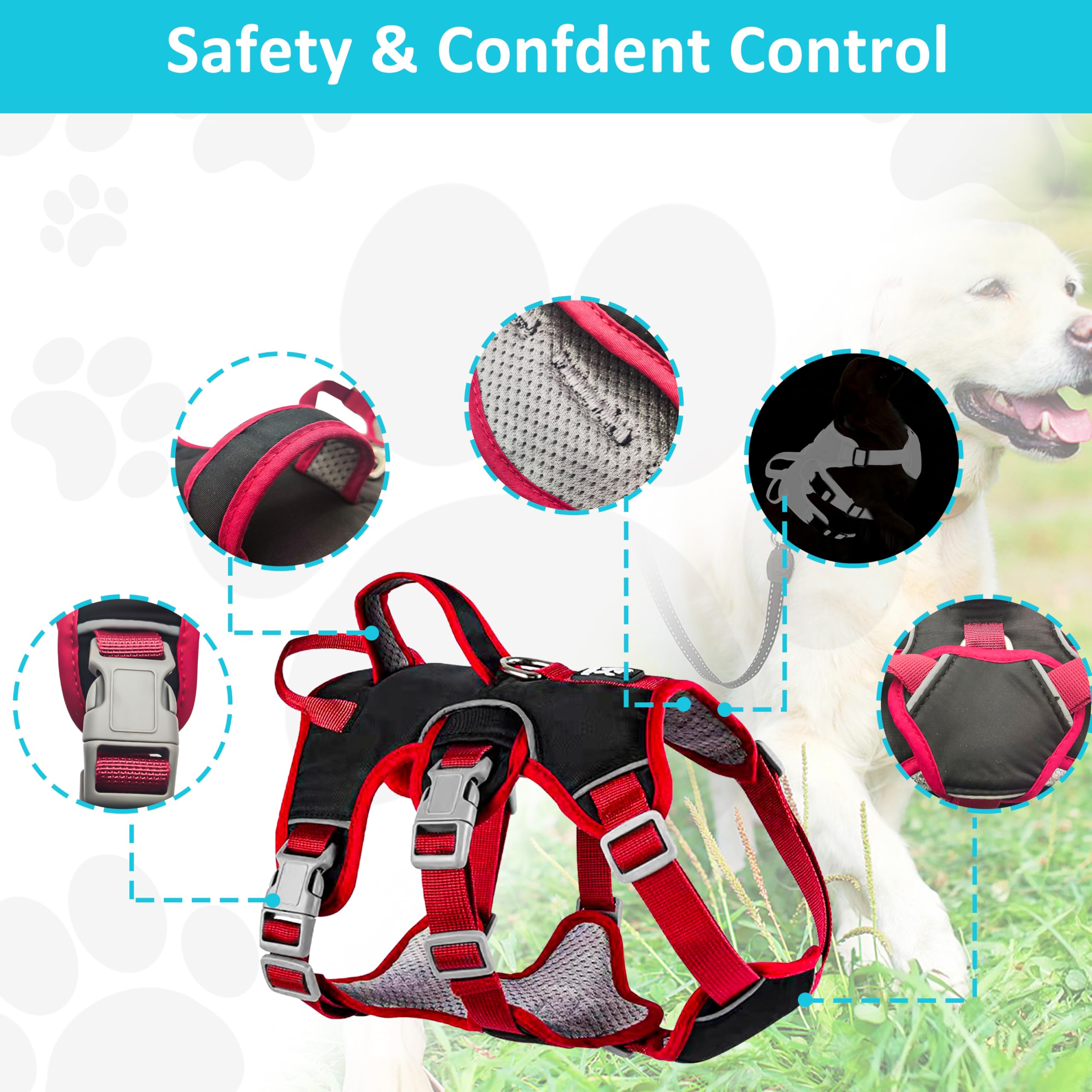 Velbano Escape Proof Harness breathable air mesh keeps dogs cool on hikes