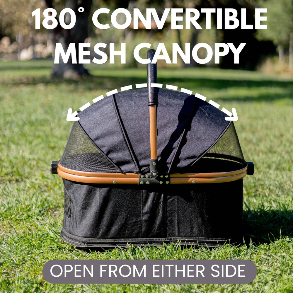 Velora pet-stroller dual-damping-springs delivers smooth rides on uneven terrain.