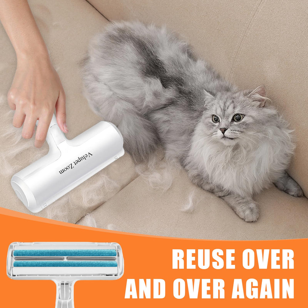 Velupet Zoom furniture fabric tool removes pet fur from sofas