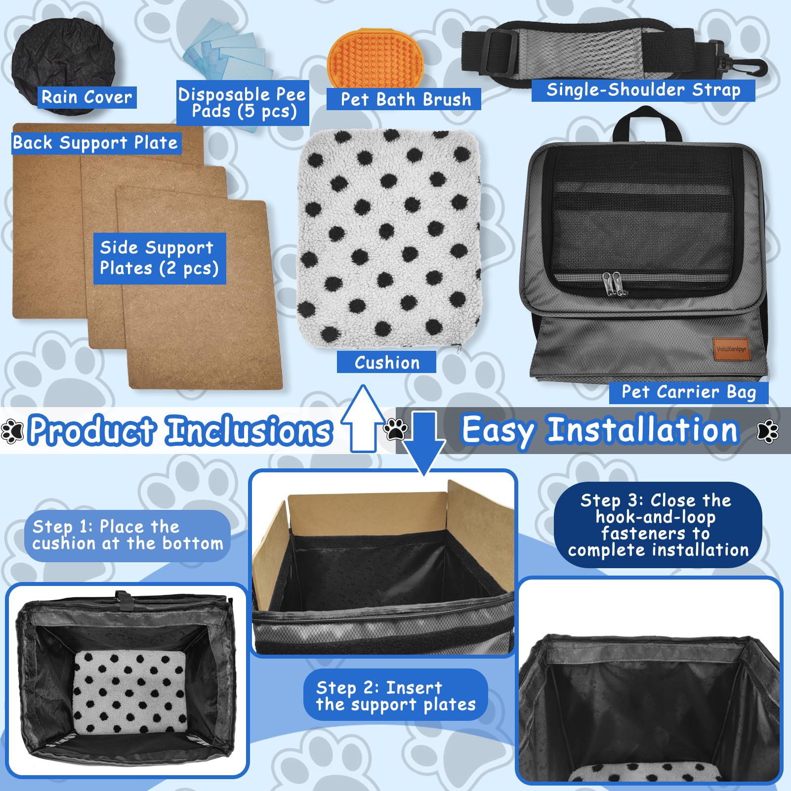 VeluXanipyr disposable pee pads 5pc keep trips cleaner and more convenient.