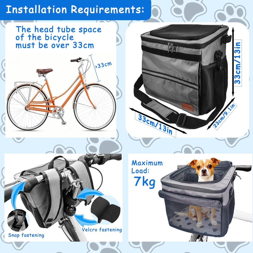 VeluXanipyr dog bike carrier hard-shell stays sturdy during rides.
