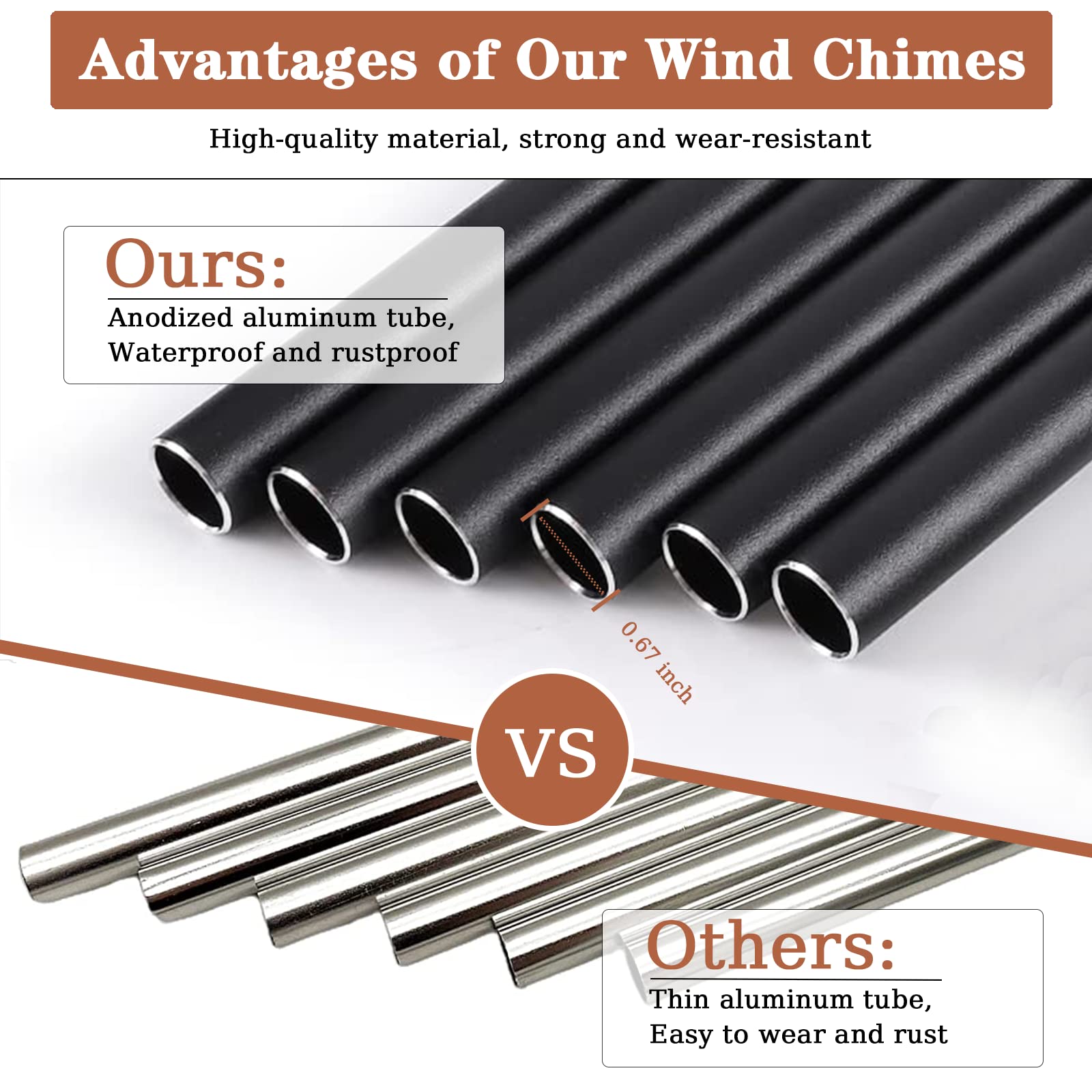 VENBEEL anodized tubes closeup shows durable, corrosion-resistant memorial design