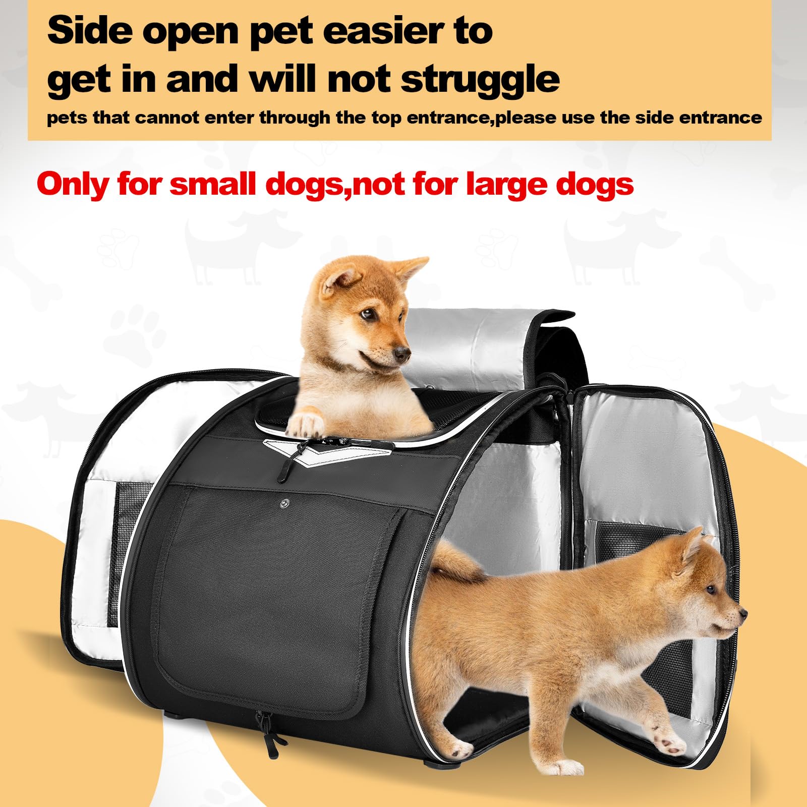 VENFOREST pet cushion interior offers soft, cozy comfort during rides.