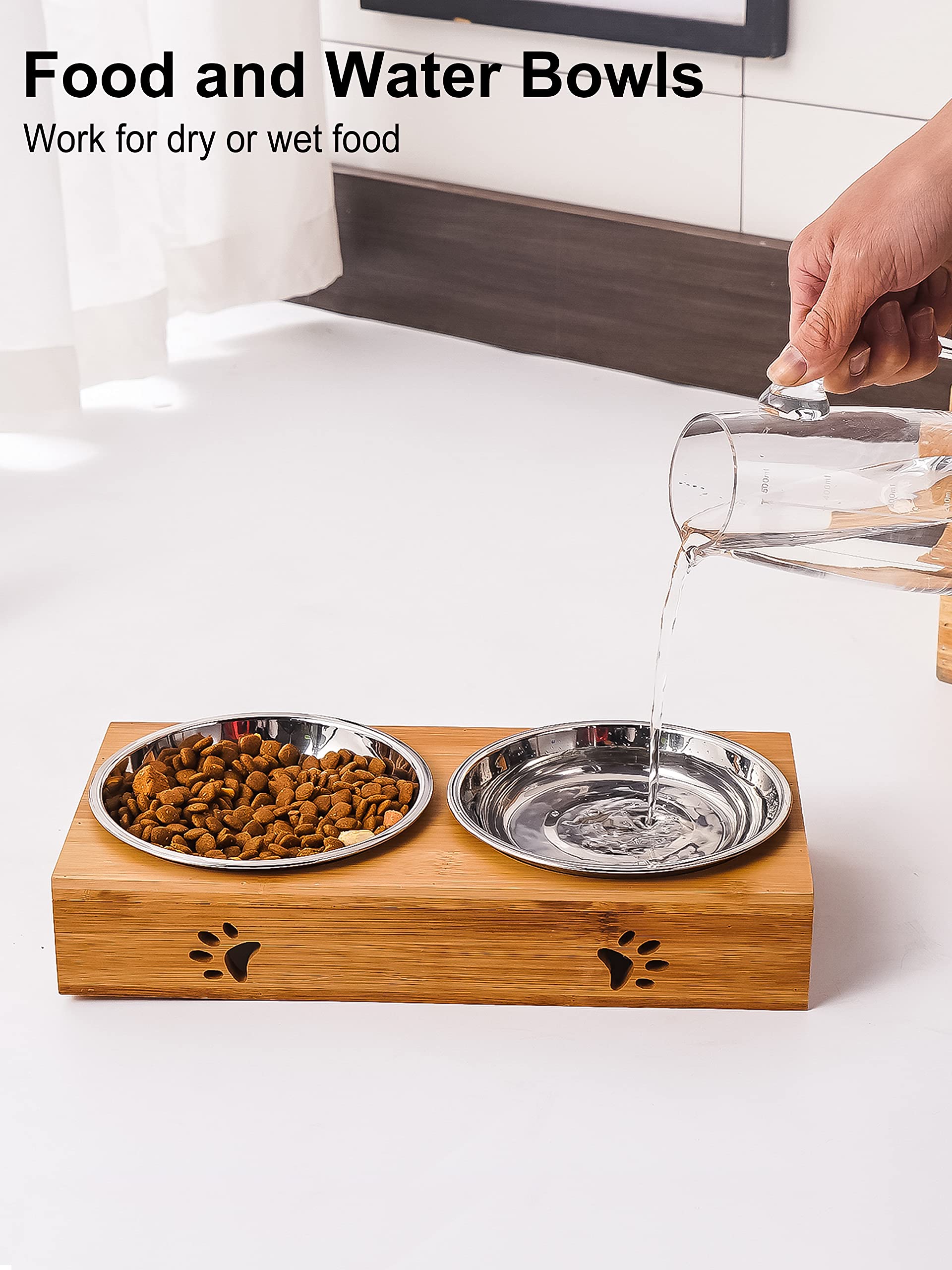 Tazones VENTION para comida y agua, uso diario para gatos dentro o fuera