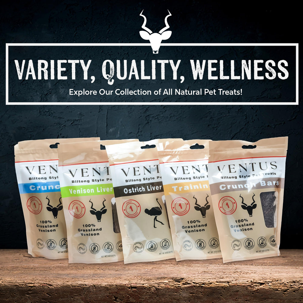 VENTUS Jerky Crunch Stix sustainability-sourcing highlights ethically raised venison