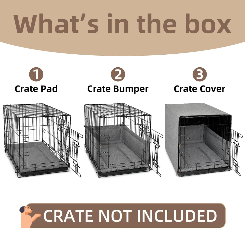 VERABE Calming 3-Piece Crate Cover Set inside crate promotes secure space and calmer vibes.