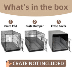 VERABE Calming 3-Piece Crate Cover Set inside crate promotes secure space and calmer vibes.