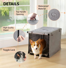 VERABE calming crate cover blackout panel closeup, shows light-blocking capability for deeper sleep.