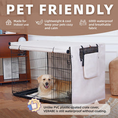 VERABE chew-resistant crate cover strengthens security against clawing while keeping pet comfortable