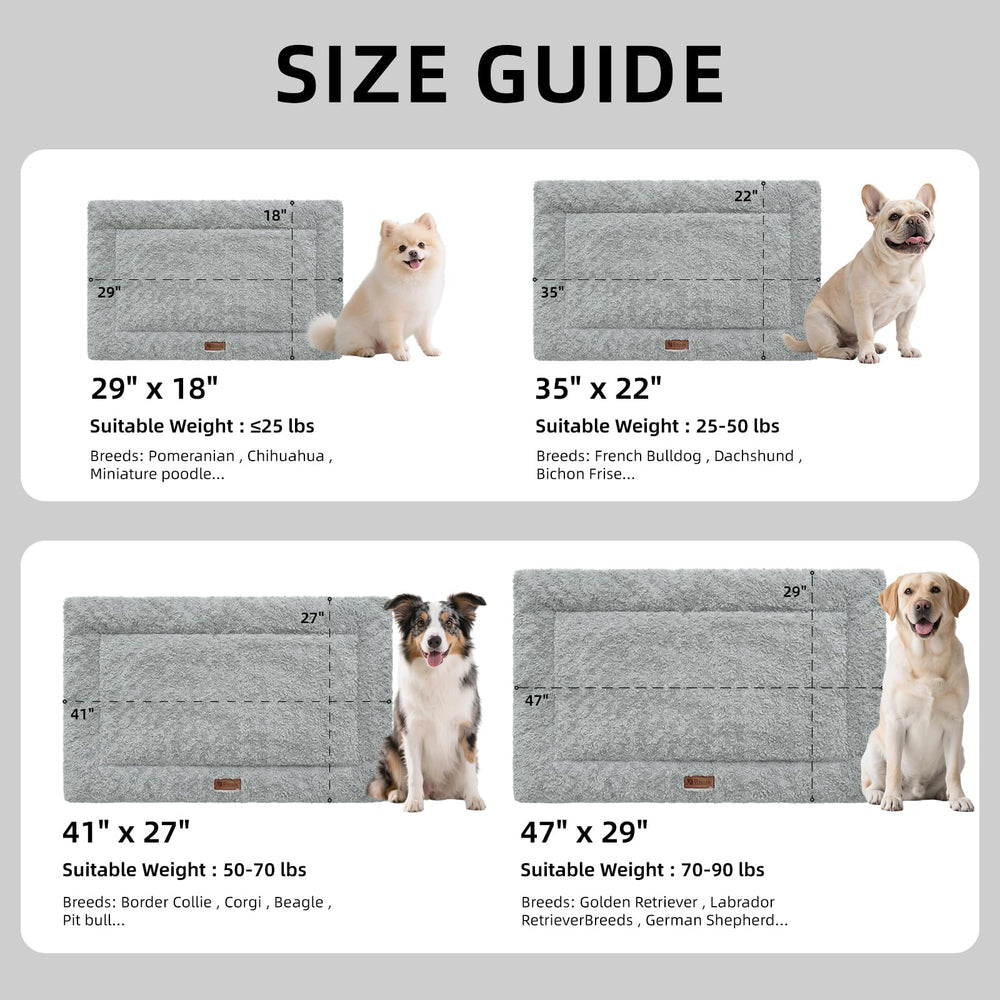 VERABE reversible dog bed mat rolled for crate containment during travel.