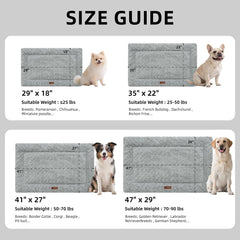 VERABE reversible dog bed mat rolled for crate containment during travel.