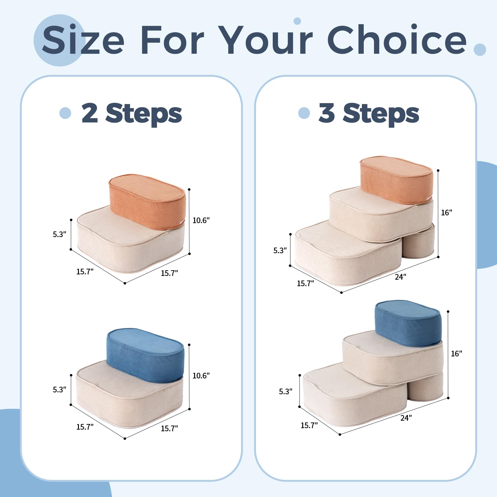VERASCOT dog stairs dense foam core 03 cushions joints during climbs