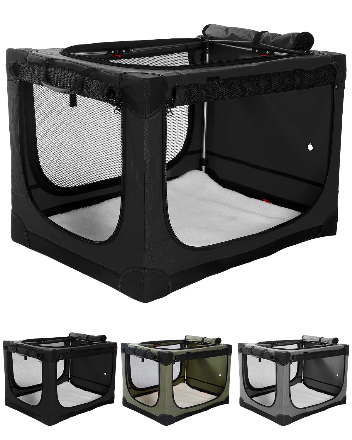 Veraste 33-inch front-view collapsible dog crate for portable travel