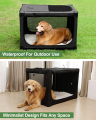Veraste soft-sided dog crate with four mesh walls for ventilation and comfort
