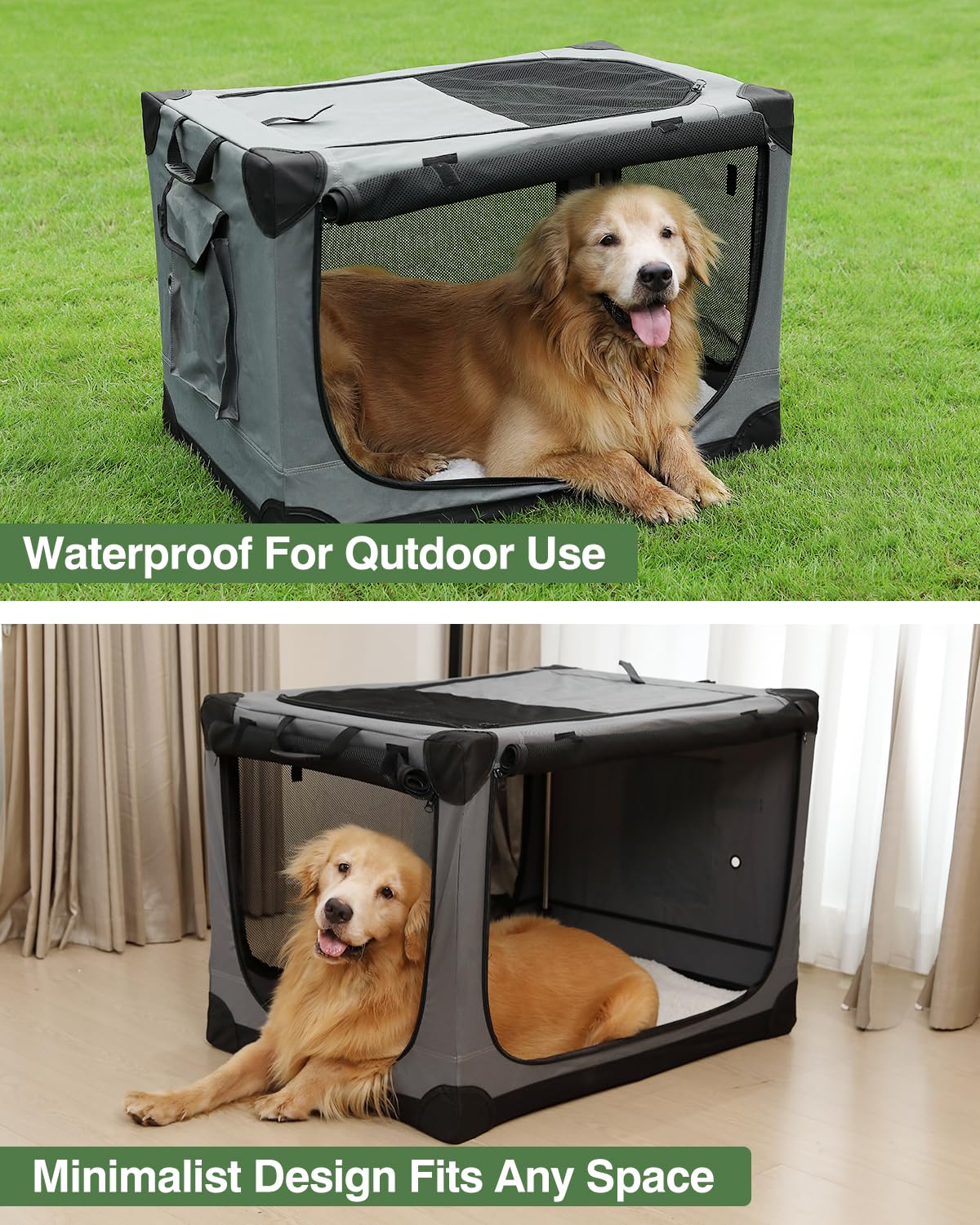 Veraste 24in travel dog crate inside with plush mat for cozy comfort.