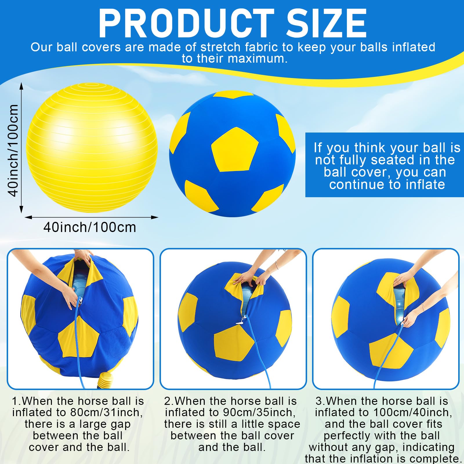 VercanMonth inflation progress showing 40-inch proper sizing for snug fit.