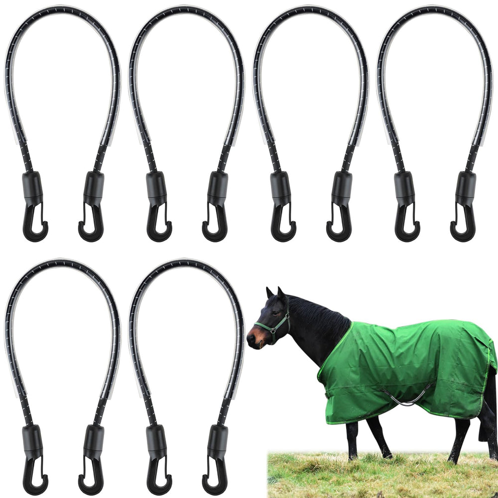 Verdanzia 16-inch leg strap with clip secures horse blankets during turnout.