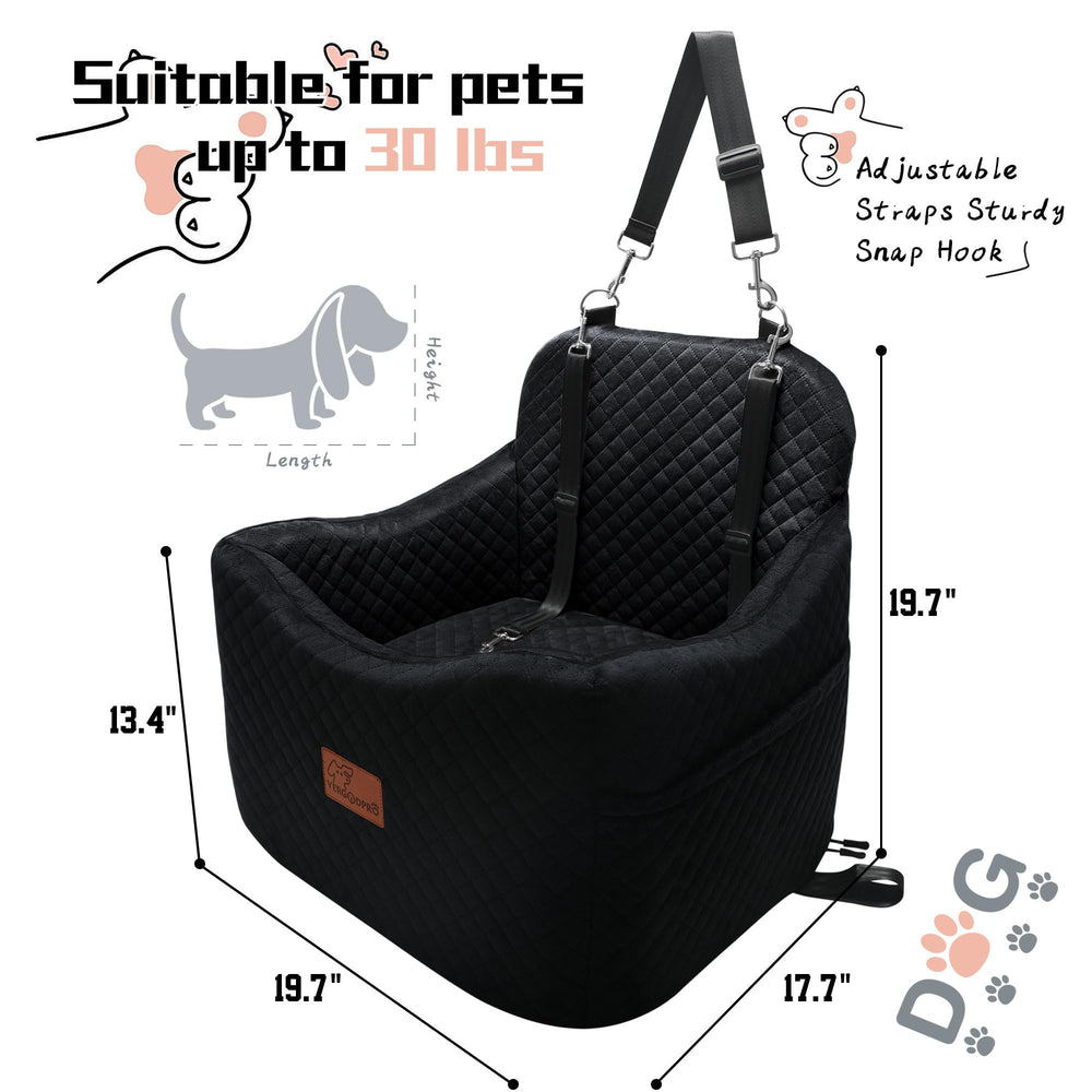 VERGODPRO dog car seat backrest curved design secures a stable fit.
