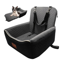 VERGODPRO dog car seat bed front view with memory foam comfort and non-slip base.